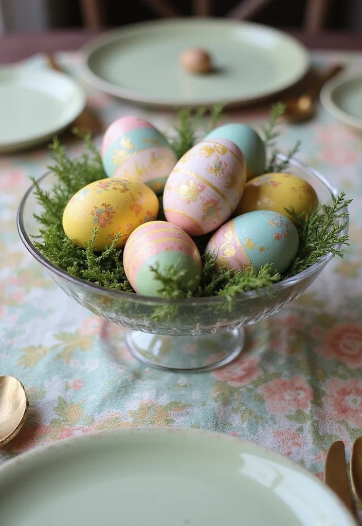15 DIY Easter Home Decor Ideas That Will Make Your Guests Say 'WOW!' - 2. Painted Easter Eggs Centerpiece 1
