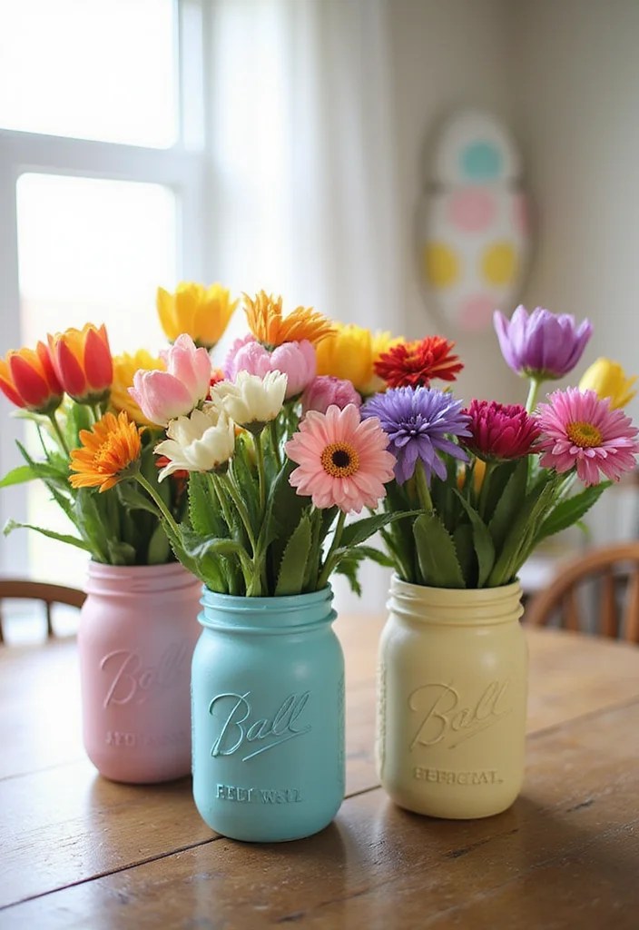15 DIY Easter Home Decor Ideas That Will Make Your Guests Say 'WOW!' - 9. DIY Mason Jar Planters 1