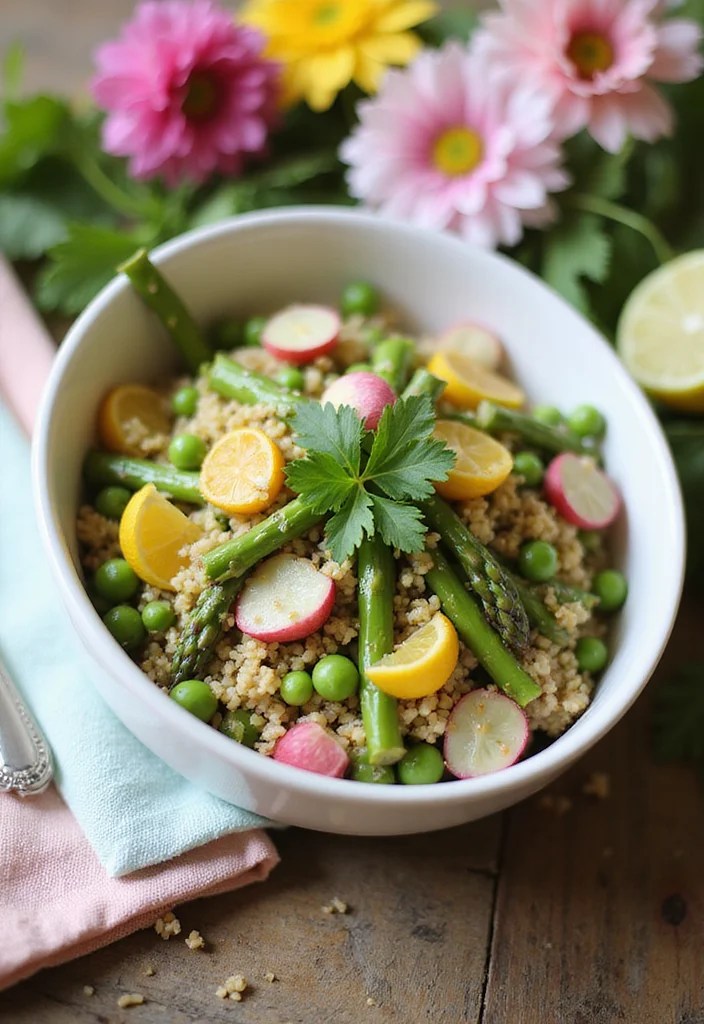 15 Mouthwatering Plant-Forward Meals for Spring That Will Brighten Your Table! - 1. Spring Veggie Quinoa Salad 1