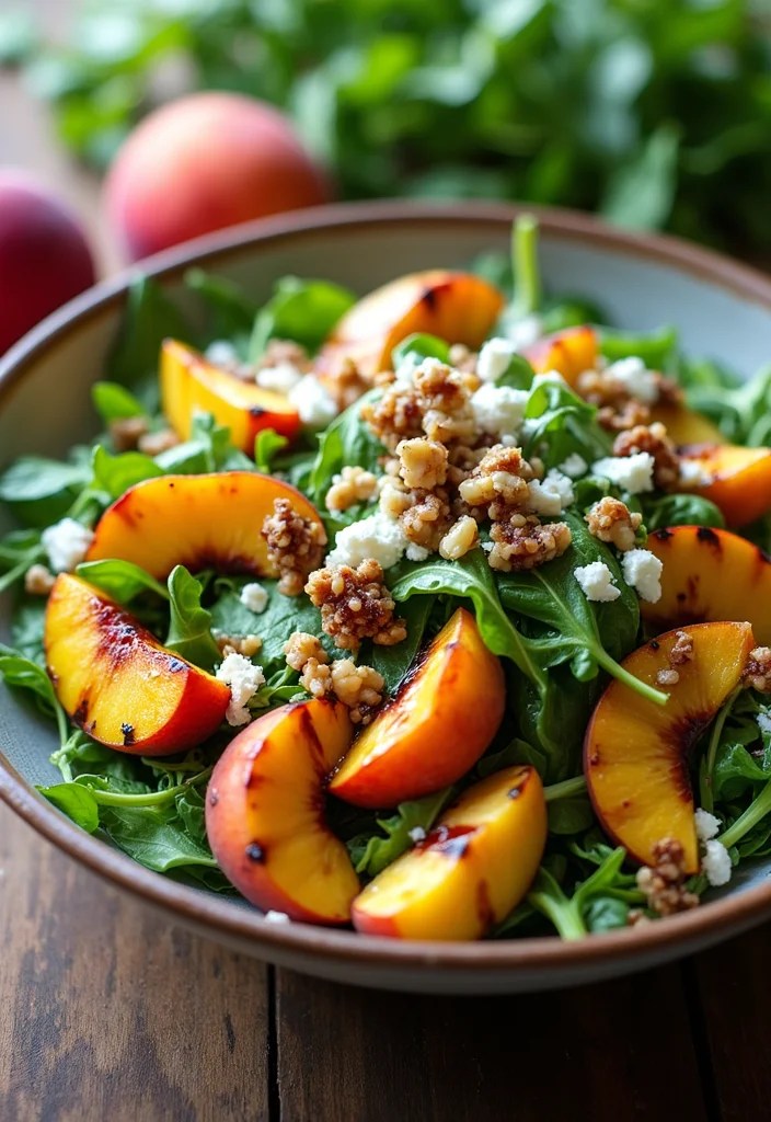 15 Mouthwatering Plant-Forward Meals for Spring That Will Brighten Your Table! - 11. Grilled Peach and Arugula Salad 1