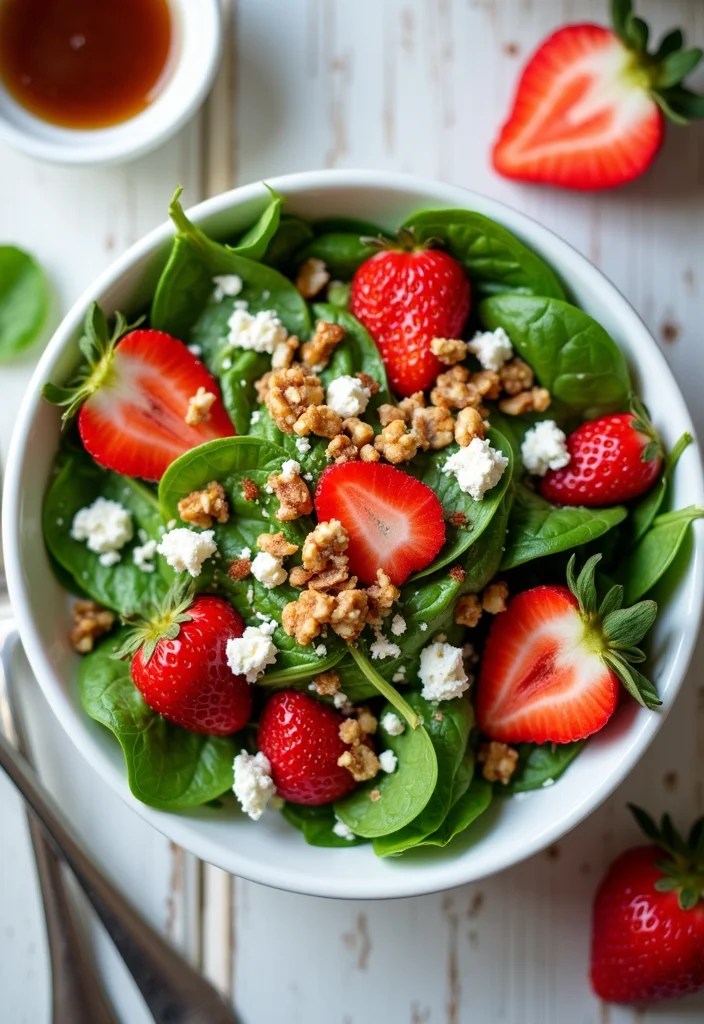 15 Mouthwatering Plant-Forward Meals for Spring That Will Brighten Your Table! - 15. Strawberry Spinach Salad 1