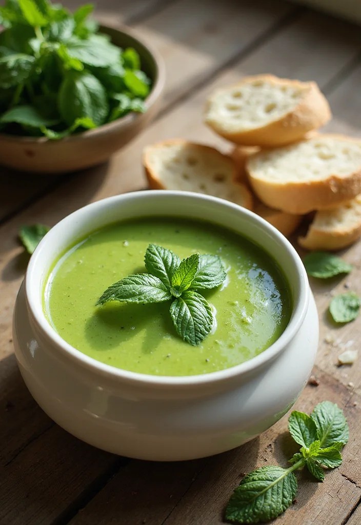 15 Mouthwatering Plant-Forward Meals for Spring That Will Brighten Your Table! - 4. Spring Pea and Mint Soup 1