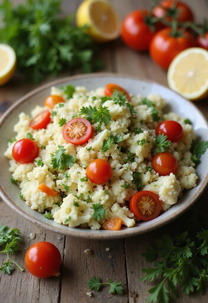 15 Mouthwatering Plant-Forward Meals for Spring That Will Brighten Your Table! - 8. Cauliflower Tabbouleh 1