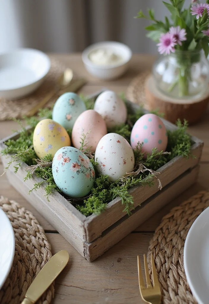 15 Stunning Easter Centerpiece Ideas That Will Wow Your Guests! - 2. Whimsical Egg Display 1