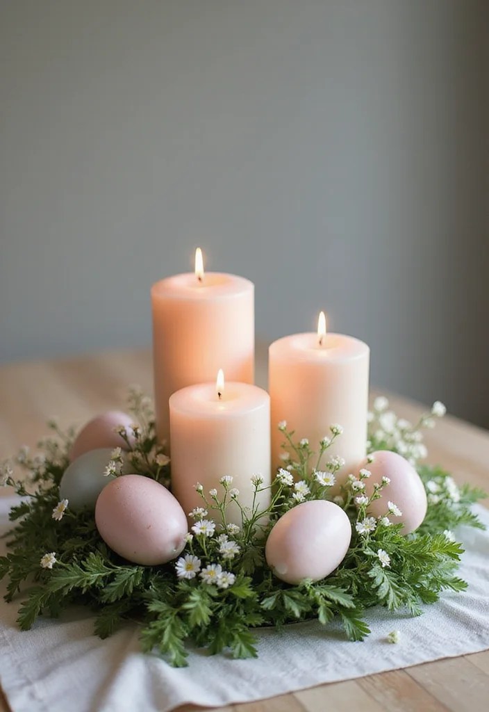 15 Stunning Easter Centerpiece Ideas That Will Wow Your Guests! - 6. Candlelit Elegance 1