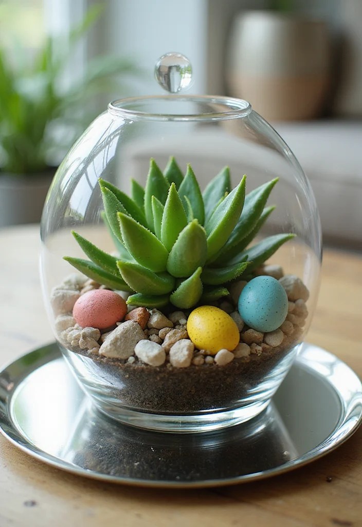 15 Stunning Easter Centerpiece Ideas That Will Wow Your Guests! - 7. Terrarium Centerpiece 1