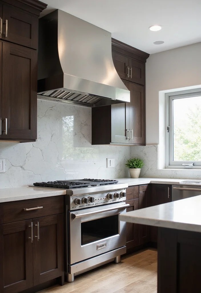 8 Modern Vent Hood Cover Ideas That Will Elevate Your Kitchen Game! - 1. Sleek Stainless Steel Glam 1