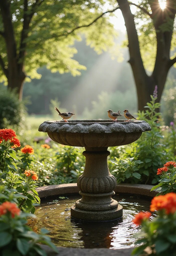 Bird Bath Ideas: 10 Creative Ways to Attract Birds to Your Garden! - 1. Classic Stone Bird Bath 1