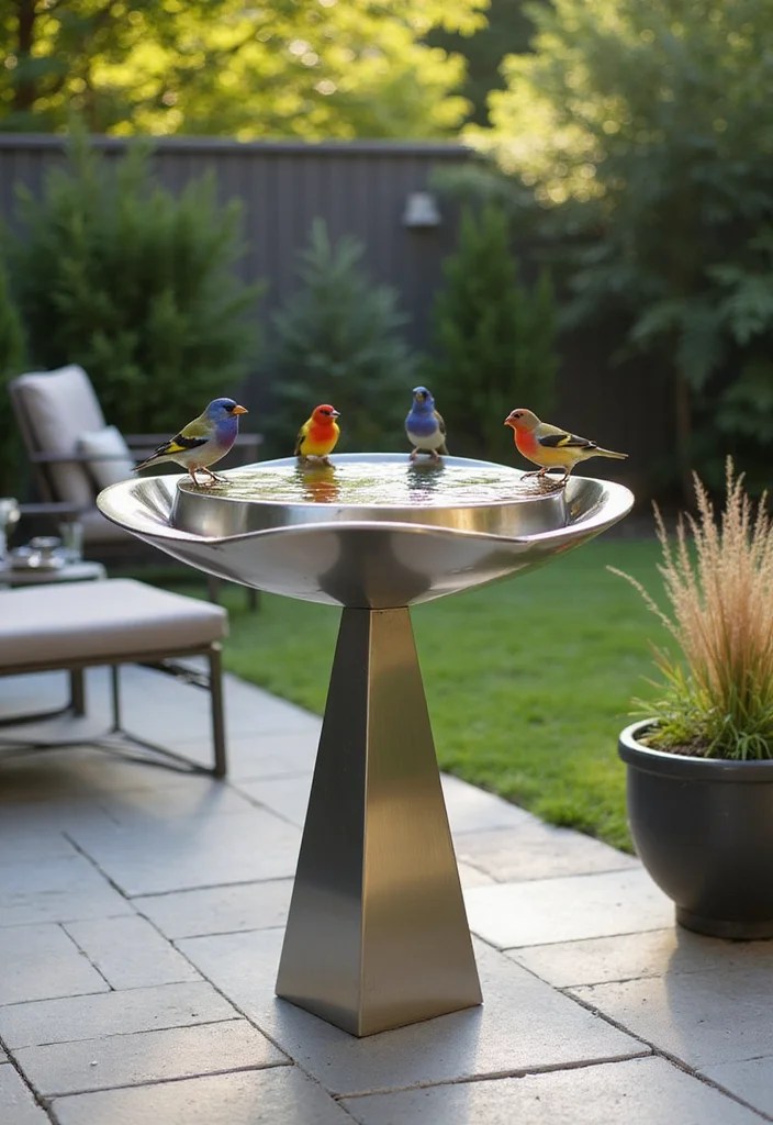 Bird Bath Ideas: 10 Creative Ways to Attract Birds to Your Garden! - 3. Modern Geometric Bird Bath 1