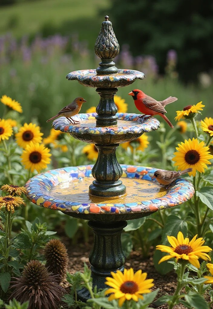 Bird Bath Ideas: 10 Creative Ways to Attract Birds to Your Garden! - 5. Upcycled Bird Bath from Old Fountain 1