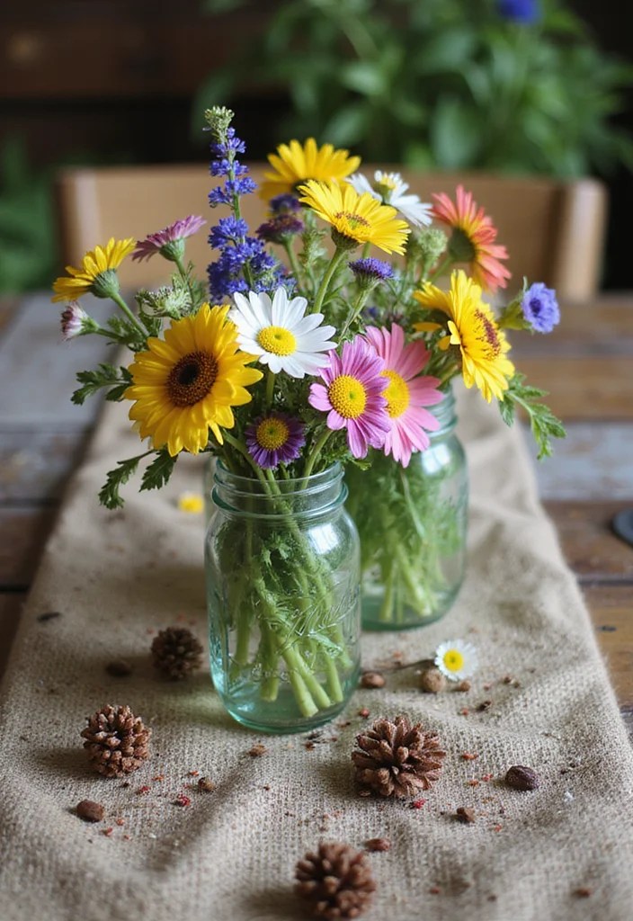 Create the Perfect Easter Floral Arrangement: 7 DIY Ideas That Wow! - 2. Rustic Wildflower Jar Centerpiece 1