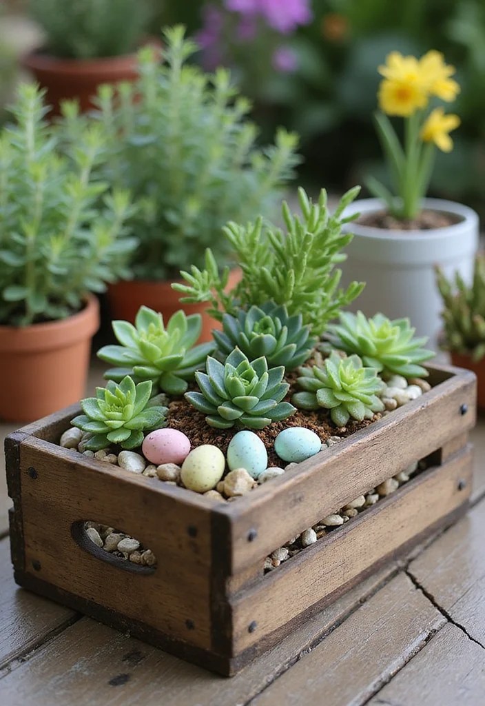 Create the Perfect Easter Floral Arrangement: 7 DIY Ideas That Wow! - 4. Charming Succulent Easter Garden 1