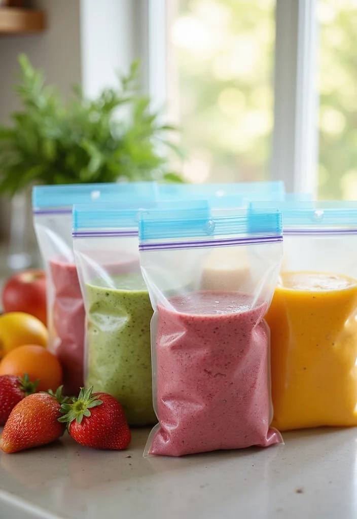 Easy Snack Freezer Tricks for Kids | Healthy Make-Ahead Recipes for Busy Parents - 10. Frozen Veggie Smoothie Packs 1