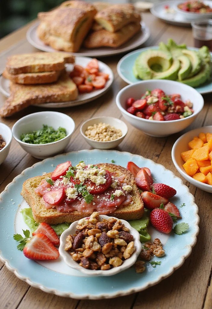 Make Mom Smile with Strawberry Stuffed French Toast & Avocado Rose Toast Brunch! - 6. Make It Interactive: DIY Toppings Bar 1