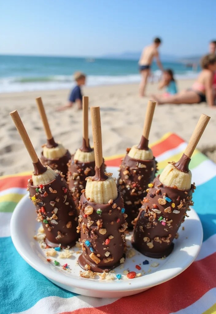 The Cutest Beach Snacks Ever: Watermelon Pizza & Chocolate Banana Pops - 2. Chocolate Banana Pops: The Sweet Treat 1
