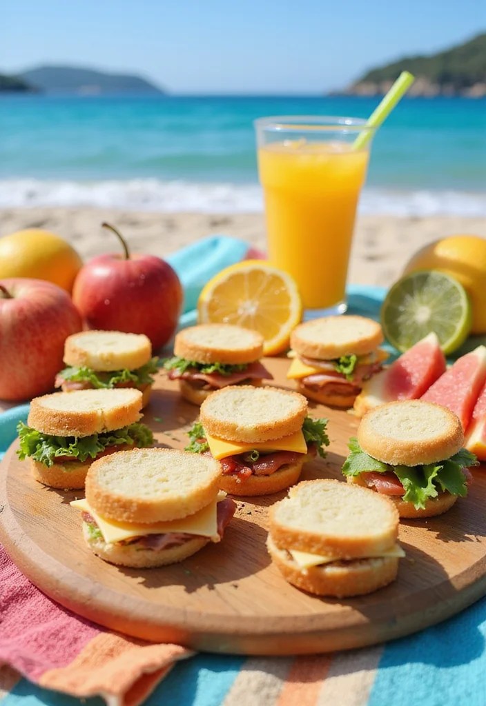The Cutest Beach Snacks Ever: Watermelon Pizza & Chocolate Banana Pops - 6. Mini Sandwiches: A Bite-Sized Classic 1