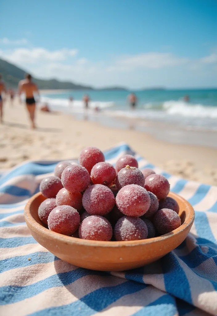 The Cutest Beach Snacks Ever: Watermelon Pizza & Chocolate Banana Pops - 9. Frozen Grapes: Nature’s Candy 1