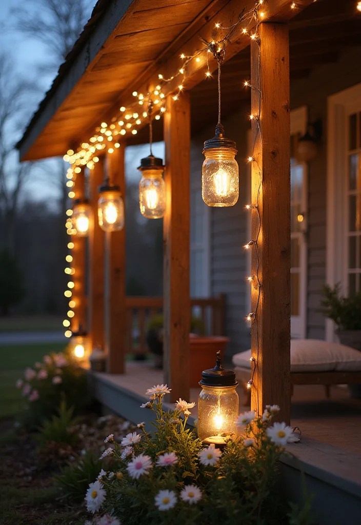 13 DIY Spring Porch Decor Hacks That Will Transform Your Entryway! - 5. Lanterns and String Lights 1