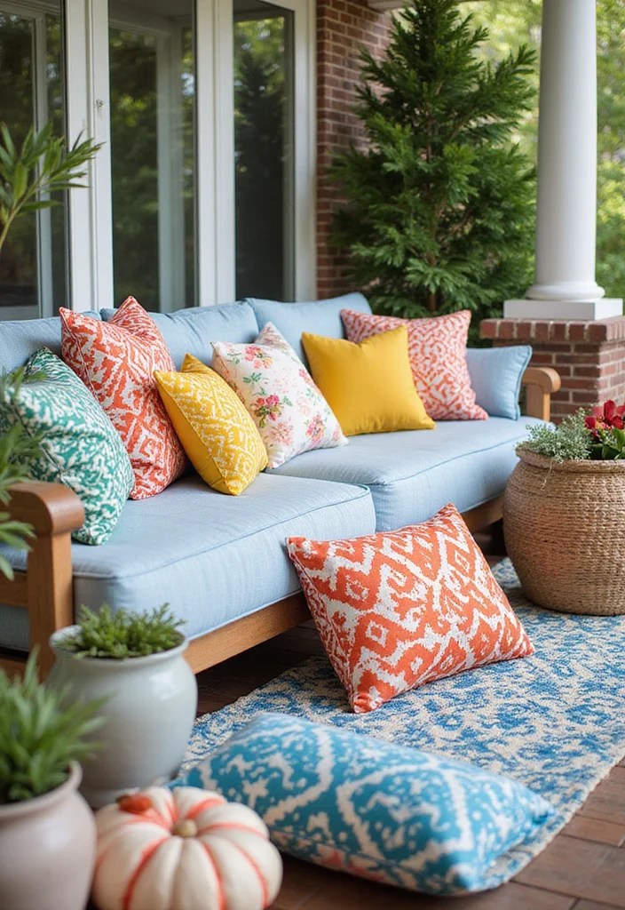 13 DIY Spring Porch Decor Hacks That Will Transform Your Entryway! - 8. Pillow Play 1