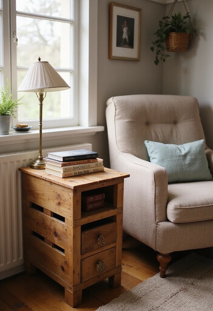 10 Affordable Pallet Tables That Look Luxurious But Won't Break the Bank! - 10. Pallet Side Table 1