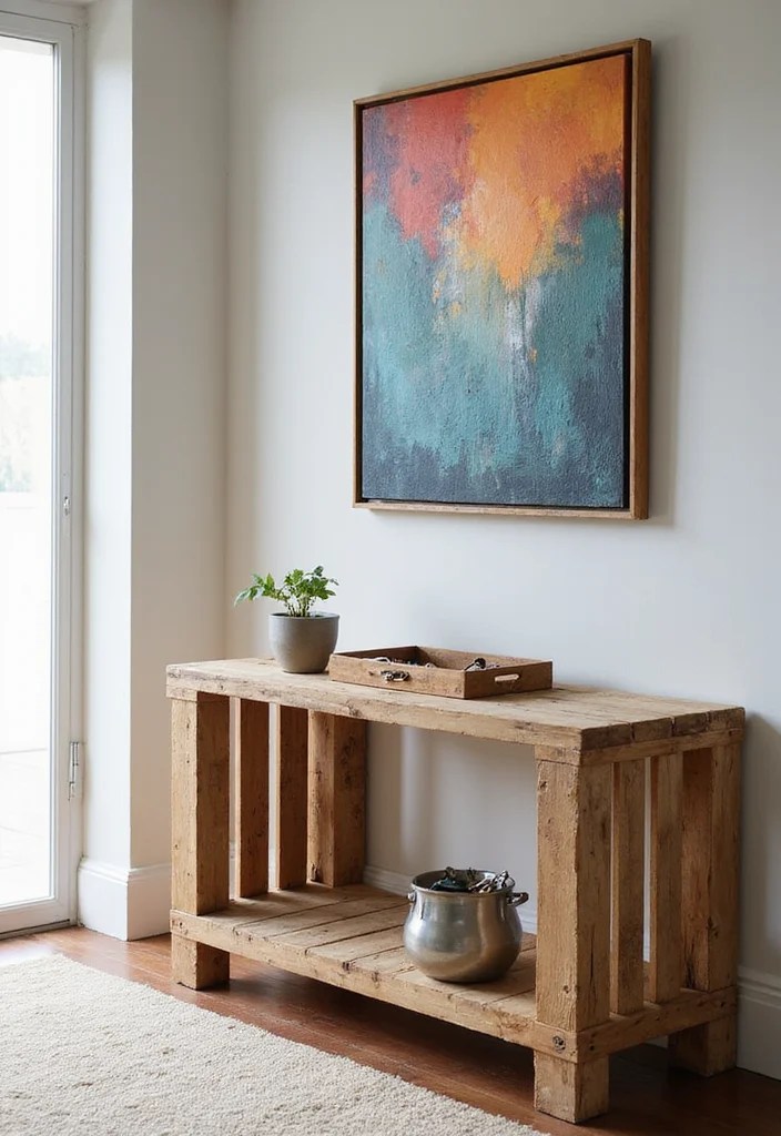 10 Affordable Pallet Tables That Look Luxurious But Won't Break the Bank! - 5. Pallet Console Table 1