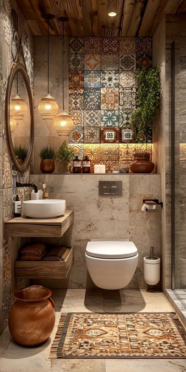 10 Boho Decor Inspirations for Every Room: Kitchen, Lobby, and Beyond! - 4. Bathroom: Spa-Like Serenity 1