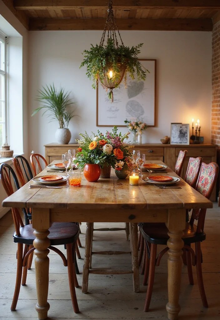 10 Boho Decor Inspirations for Every Room: Kitchen, Lobby, and Beyond! - 7. Dining Room: Artistic Gatherings 1