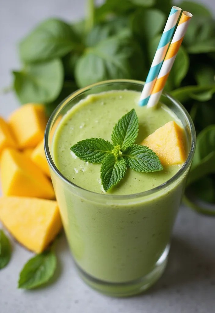 5 Fun Mango Smoothies Your Kids Will Beg for Again and Again! - 3. Creamy Mango Spinach Surprise 1