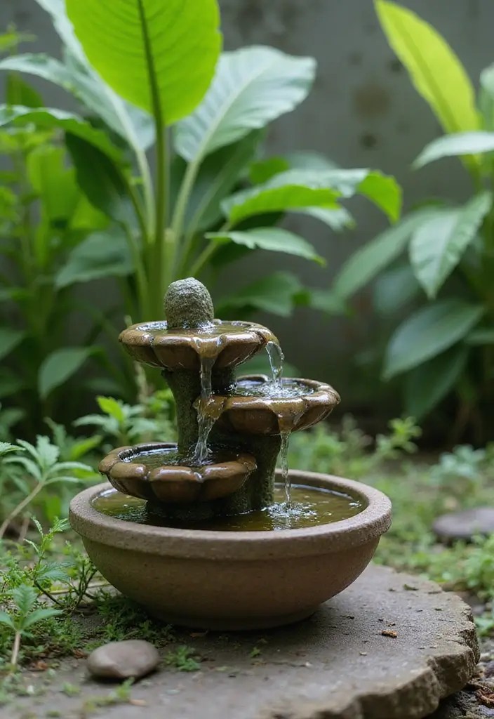 9 Easy Small Garden Ideas That Feel Like a Secret Escape (Even in a Tiny Space) - 4. Miniature Water Features 1