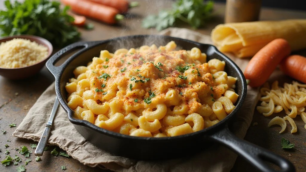 Elevate Your Dinner: Gourmet Skillet Mac ’n’ Cheese with Hidden Veggie Puree!
