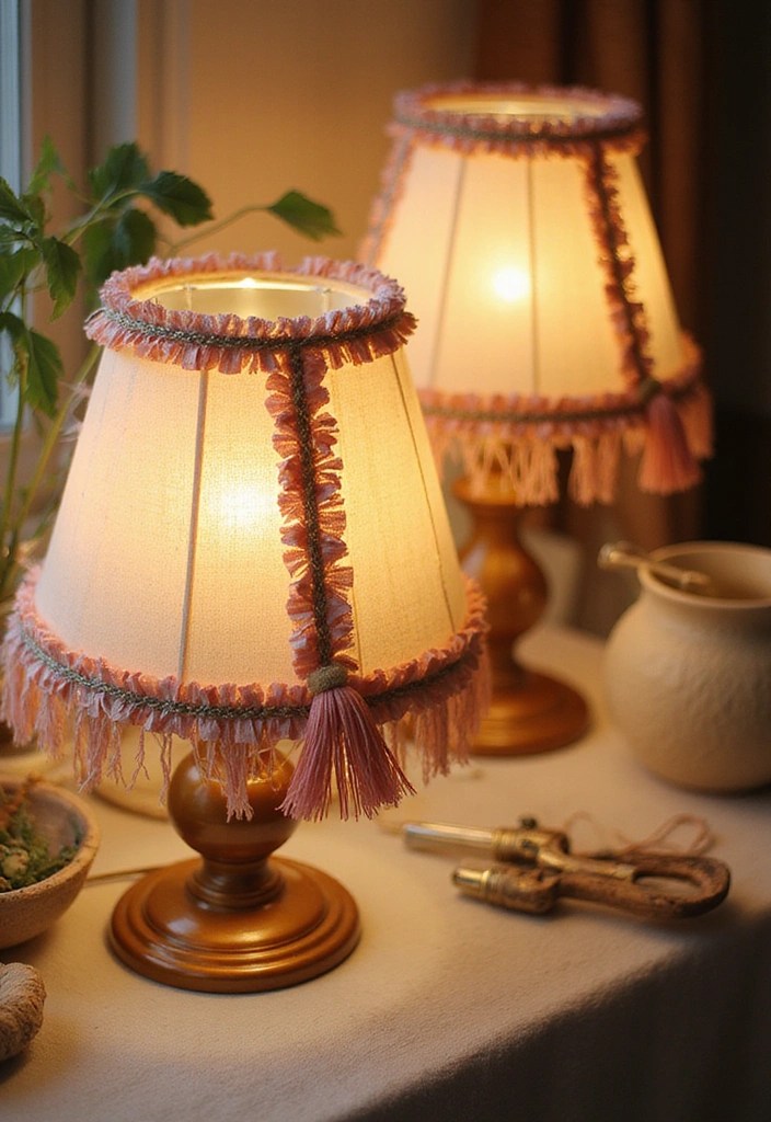 Quick Hack: Transforming Ordinary Lampshades with Fabric Dye or Trim - 3. Fringe Benefits: Adding Trim 1