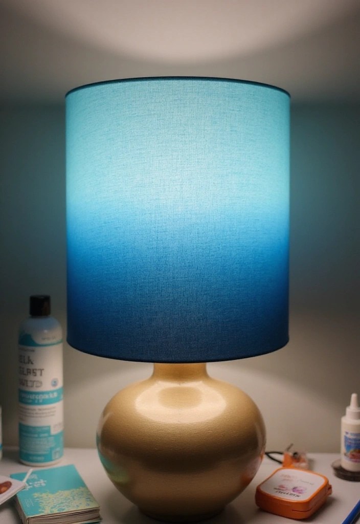 Quick Hack: Transforming Ordinary Lampshades with Fabric Dye or Trim - 4. Ombre Effects for a Trendy Twist 1