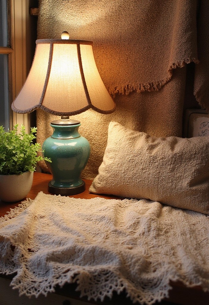 Quick Hack: Transforming Ordinary Lampshades with Fabric Dye or Trim - 8. Textured Fabrics for Added Depth 1