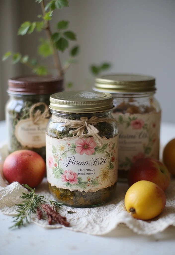 10 Custom Kitchen Labels That Combine Functionality with Style Like Never Before! - 3. Vintage Floral Labels 1