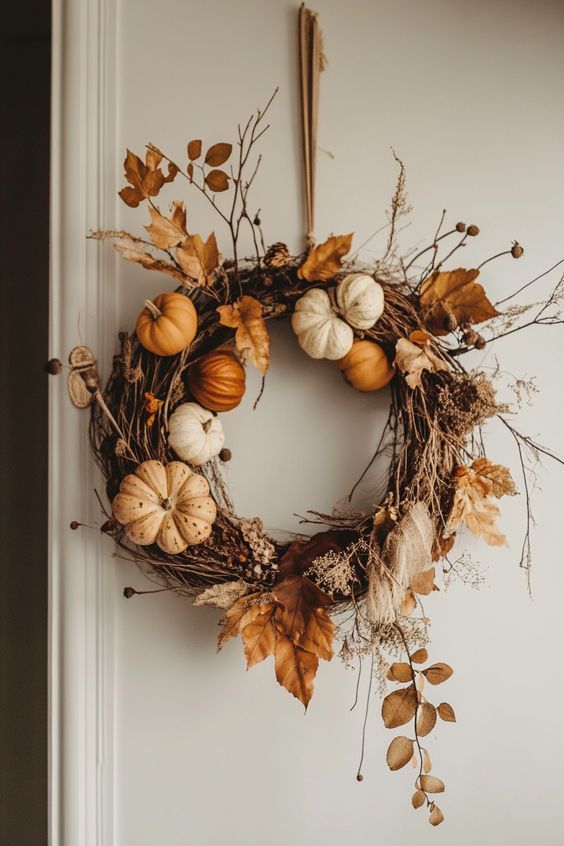 10 Neutral Halloween Decor Ideas That Won’t Scare Off Your Style! - 2. Subtle Wreaths 1