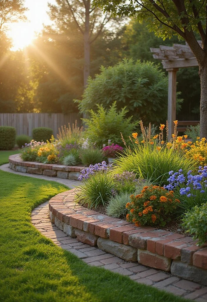 10 Stunning Garden Border Ideas That Will Transform Your Landscape! - 10. Recycled Material Borders 1