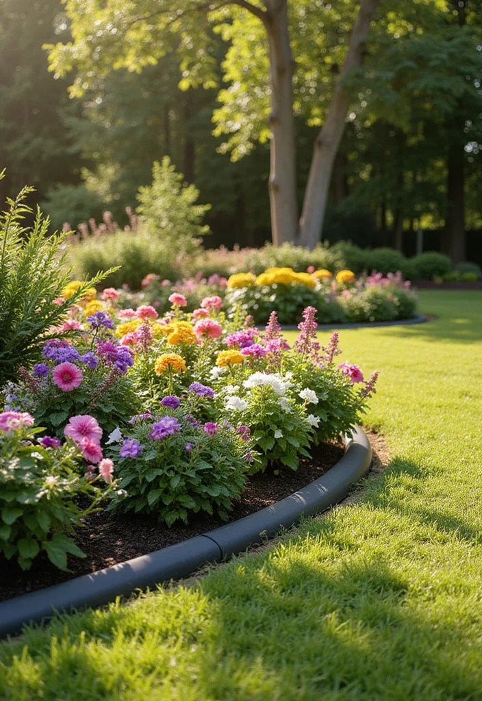 10 Stunning Garden Border Ideas That Will Transform Your Landscape! - 3. Low-Profile Metal Borders 1