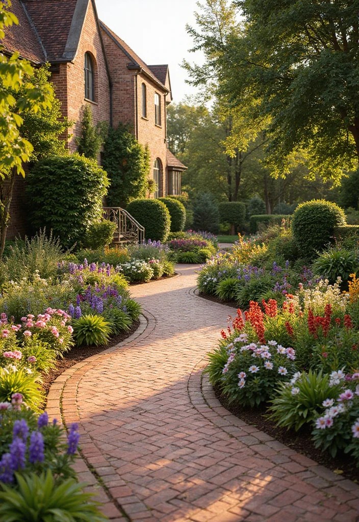 10 Stunning Garden Border Ideas That Will Transform Your Landscape! - 4. Charming Brick Path Borders 1