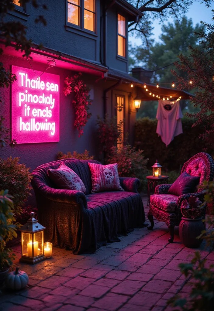 13 Gothic Glam Pink Halloween Decor Trends That Will Elevate Your Spooky Style! - 9. Gothic Glam Outdoor Decor 1