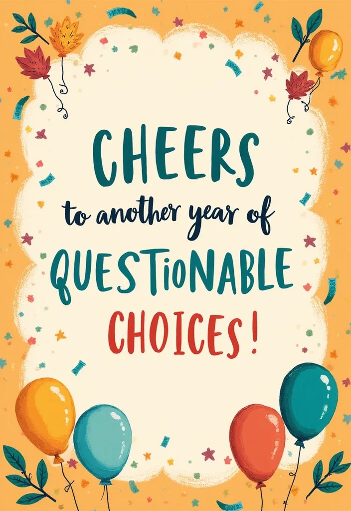 15 Hilarious Birthday Invitations That Will Leave Your Guests in Stitches! - 14. Cheers to Another Year of Bad Decisions! 1
