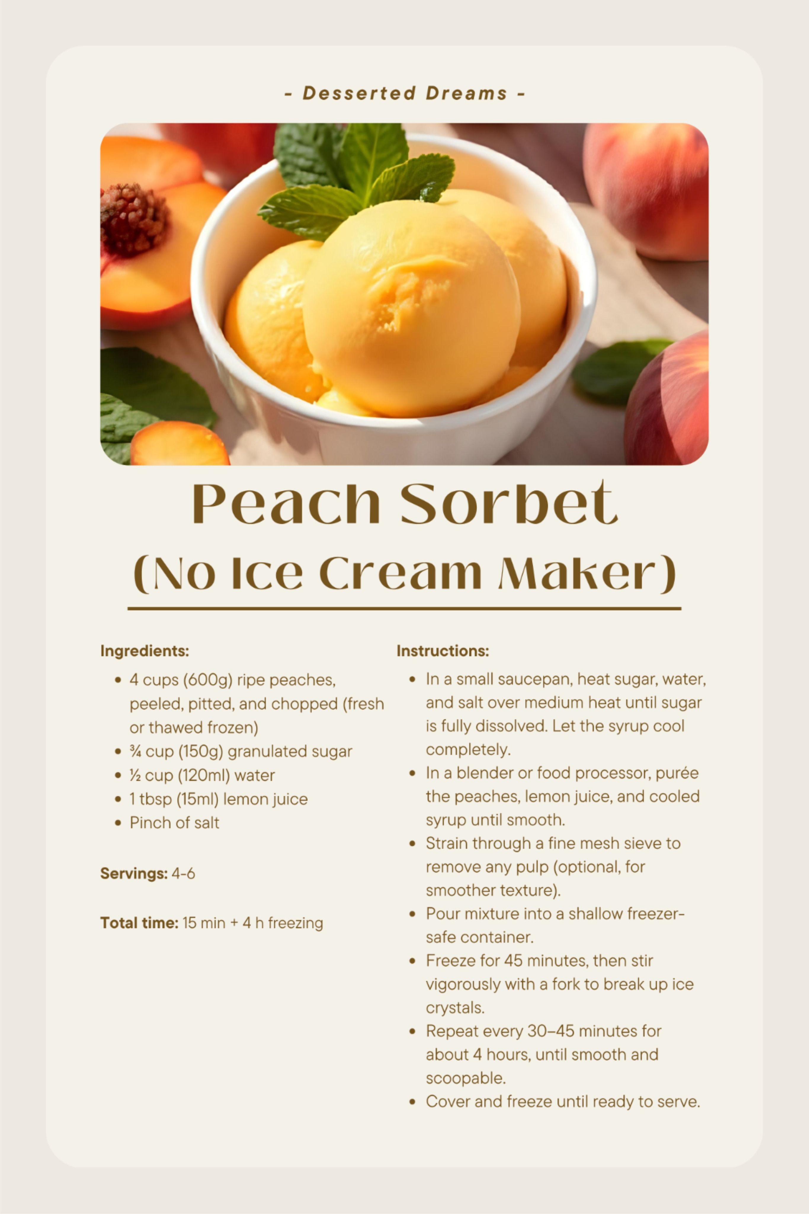 5 Amazing Peach Recipes That Will Transform Your Summer Cooking! - 3. Peach and Basil Sorbet 1
