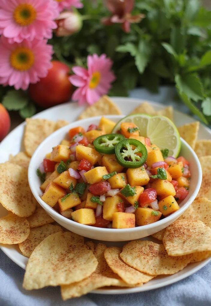 5 Amazing Peach Recipes That Will Transform Your Summer Cooking! - 4. Peach Salsa with Cinnamon Tortilla Chips 1