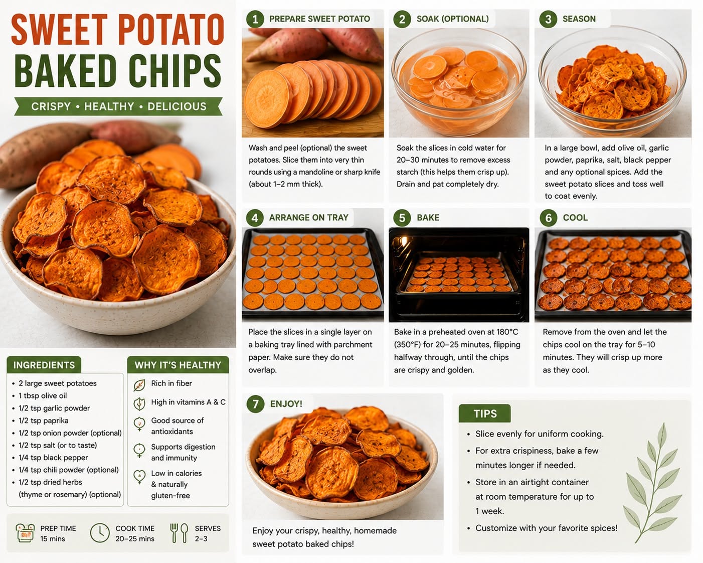 5 Sweet Potato Recipes That Make Healthy Snacking Irresistible (#1 Will Blow Your Mind!) - 1. Crispy Baked Sweet Potato Chips 1