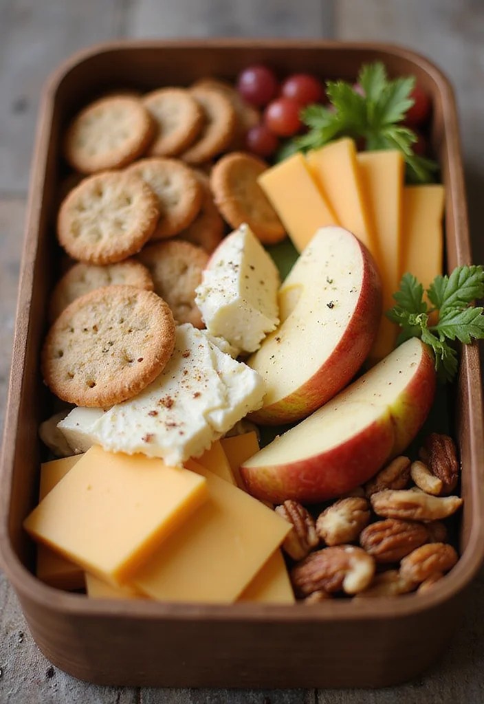 6 Bento Box Meal Ideas That Will Change Your Lunch Game Forever! - 6. Apple and Cheese Snack Box 1