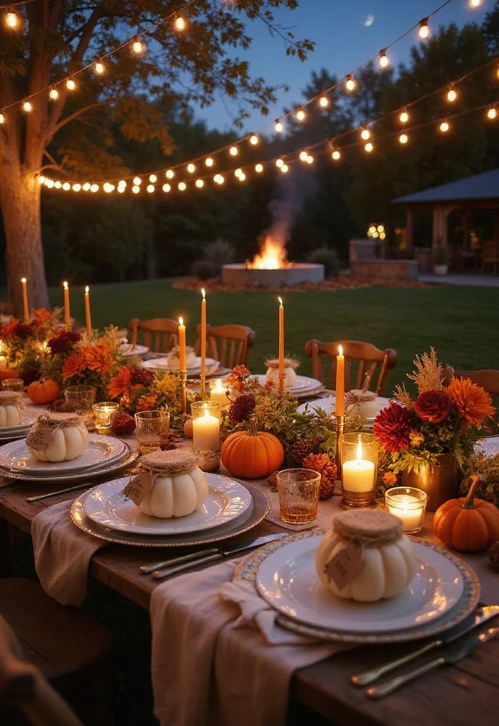Thanksgiving Under the Stars: Create an Enchanting Outdoor Table with String Lights and Candles! - 7. Seasonal Favors: Thoughtful Touches for Guests 1