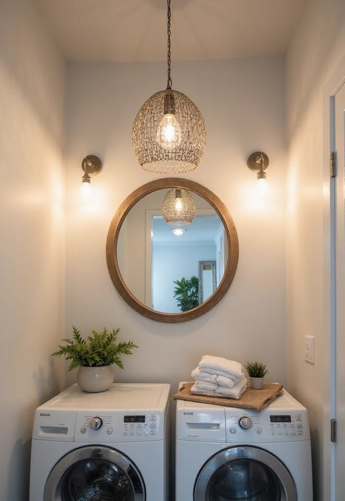 Tiny Laundry Rooms That Feel Like Designer Spaces - 5. Statement Lighting Fixtures 1