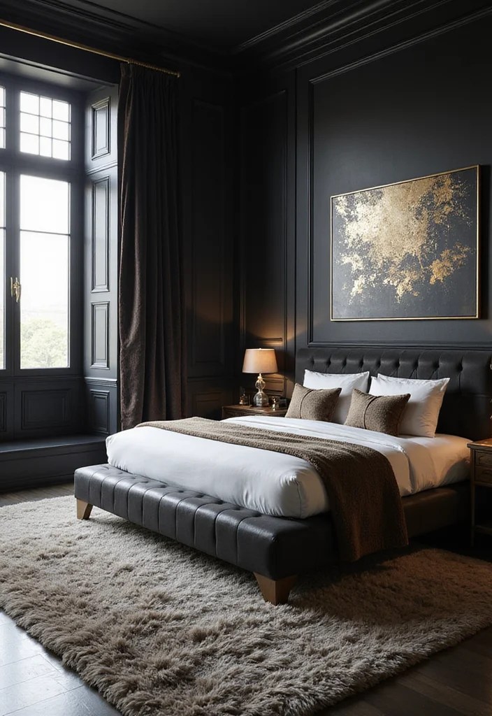 Transform Your Space: 10 Black Nouveau Bedroom Ideas That Scream Luxury! - 1. Embrace the Power of Black Walls 1