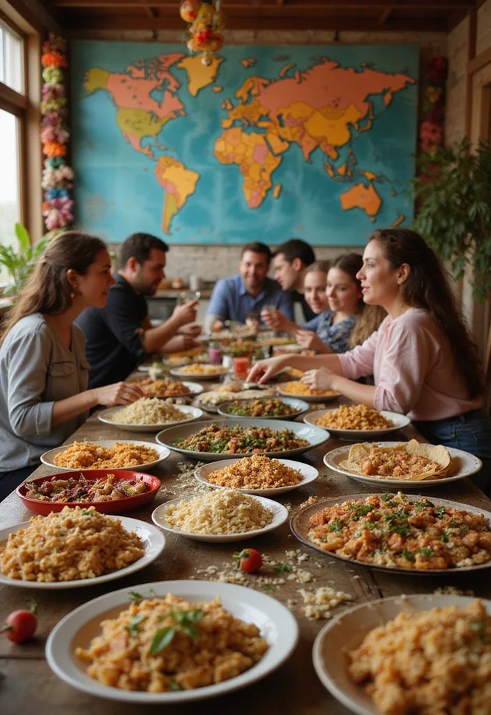 12 Unforgettable Monthly Party Themes You Need to Try This Year (Number 7 is a Game Changer!) - 6. Around the World Potluck 1