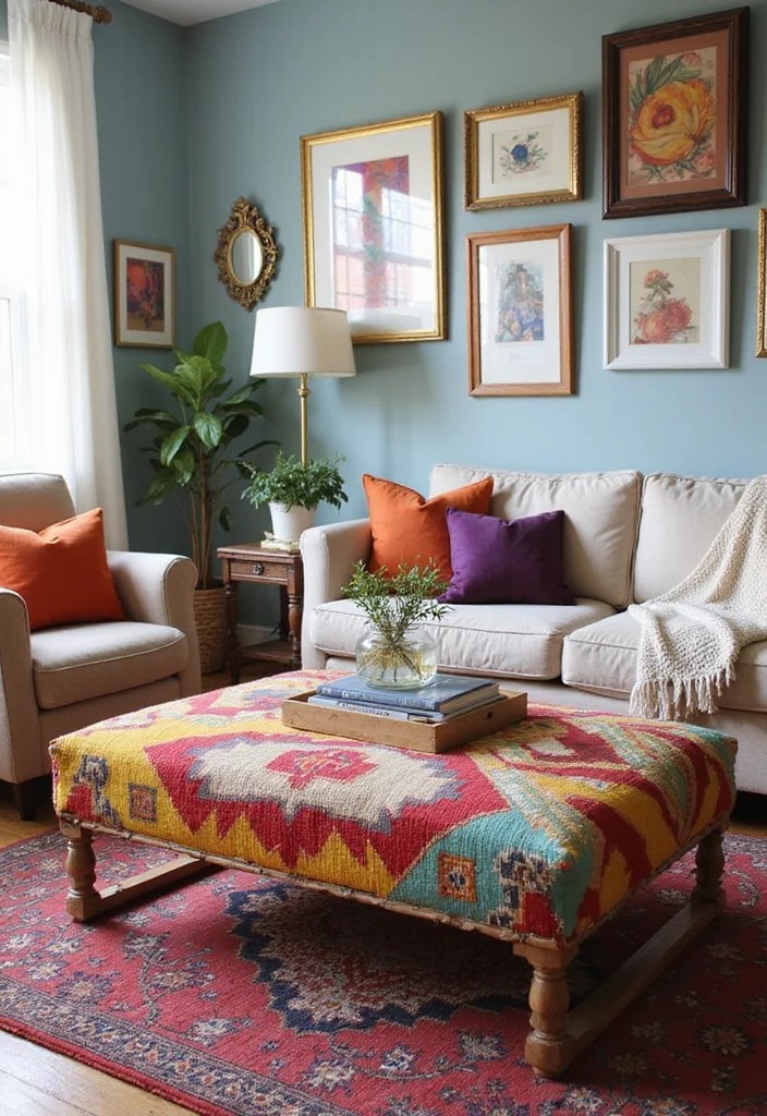 14 Eclectic Furniture Finds That Will Make Your Home Unforgettable! - 9. Colorful Ottoman 1