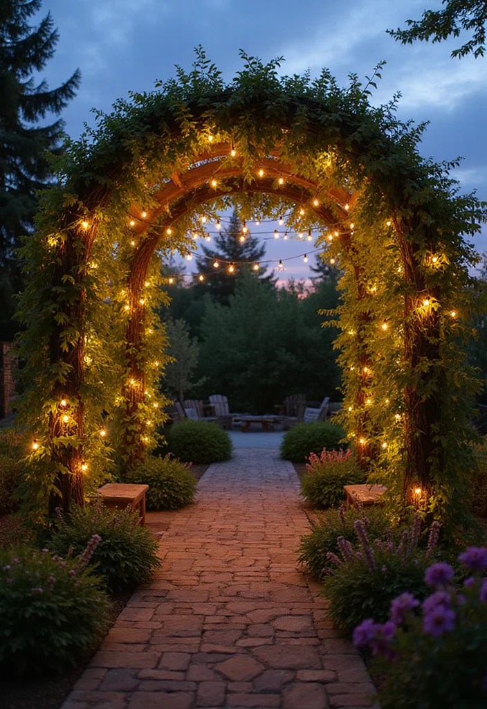 15 Stunning String Lights Outdoor Ideas That'll Transform Your Backyard into a Magical Oasis! - 11. Garden Arches and Trellises 1